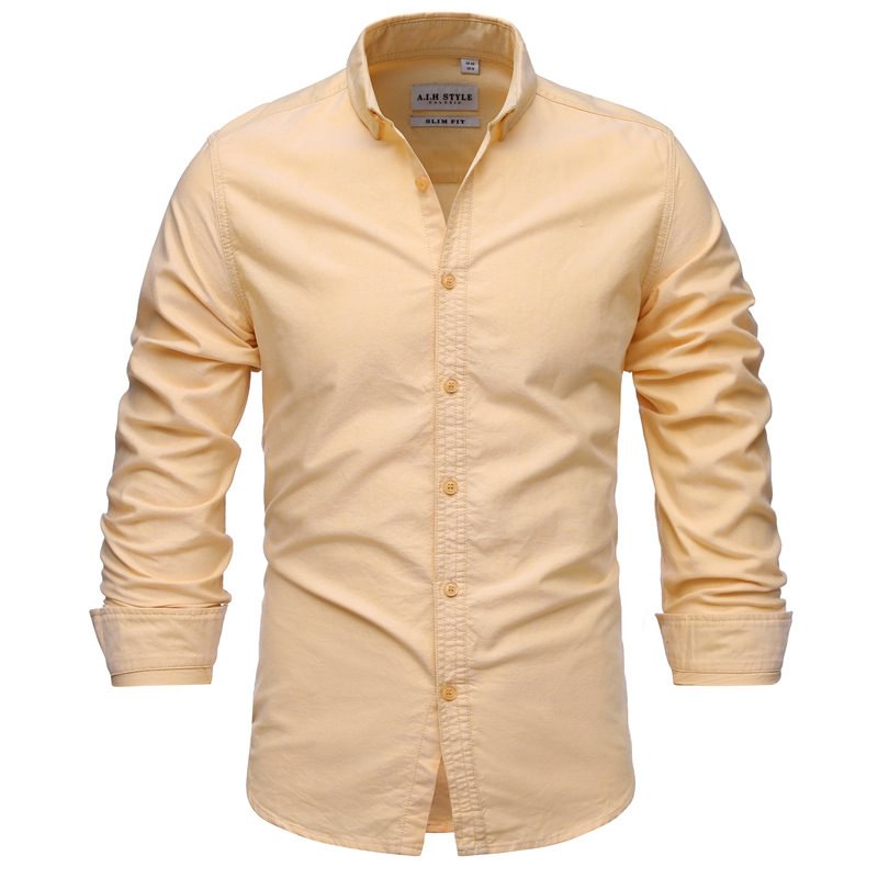 Men's cotton slim long sleeve shirt