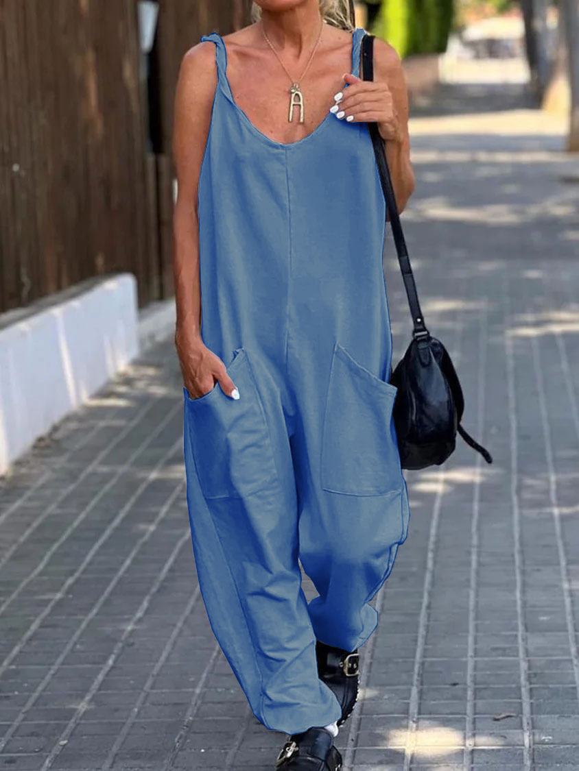 Comfortable Pocket Design Casual Jumpsuit wearshes