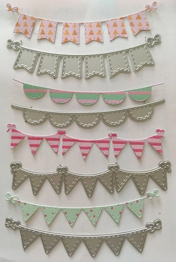 4pcs Triangle Circle banners Scrapbooking Dies Metal Cutting Dies Stencils for DIY Album Paper Card Decorative Craft Die Cuts