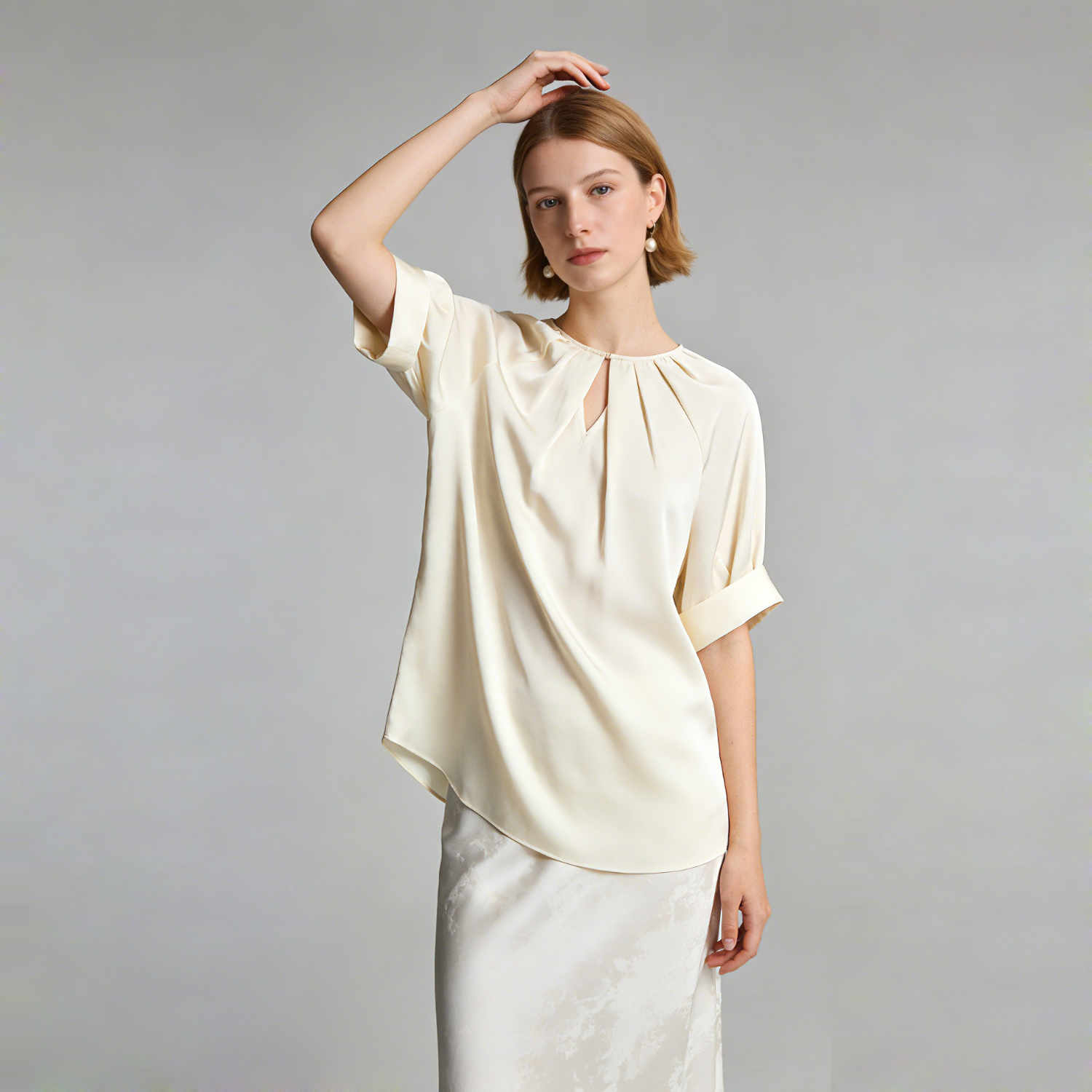 Chic Neckline Women's Silk Blouse REAL SILK LIFE
