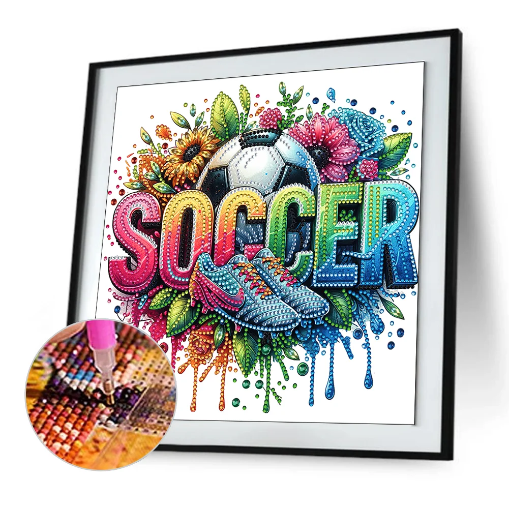 Diamond Painting - Partial Special Shaped Drill - Football(Canvas|30*30cm)