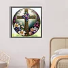 Diamond Painting-DIY Full Round Drill Stained Glass Cross