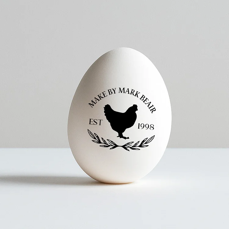 Custom Farm Fresh Egg Stamp with Handle and Optional Ink Pad, Personalized for Chicken or Duck Eggs, Great Gift for Backyard Farmers