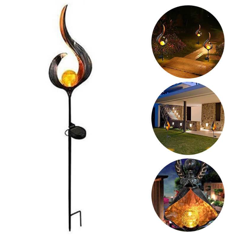 Garden Solar LED Crackle Waterproof Light