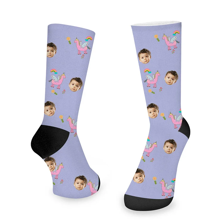 Personalized Face Photo Socks Funny Print Gifts for Family
