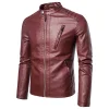 2023 Men's Fashion Slim Leather Biker Jacket