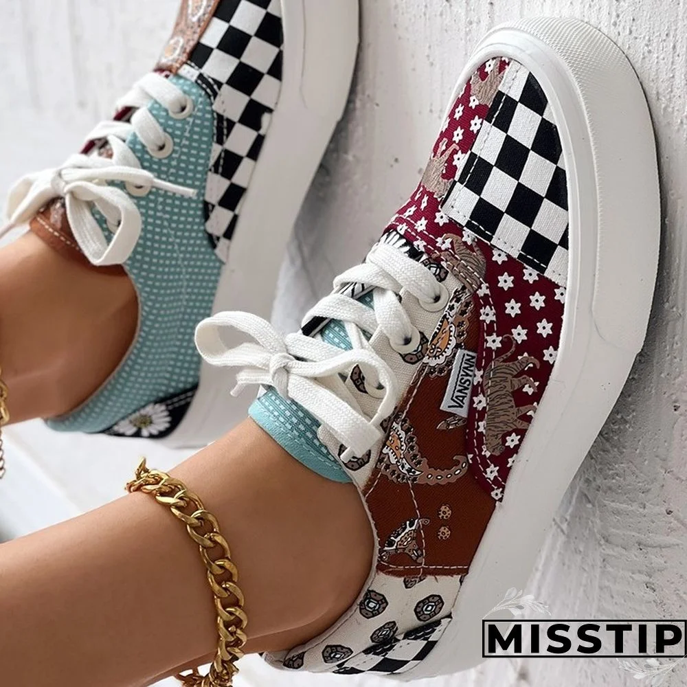 Multicolor Casual Patchwork Round Comfortable Shoes
