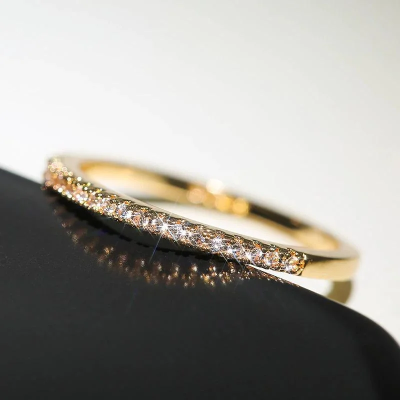 Minimalist Zircon Adorned Stackable Rings
