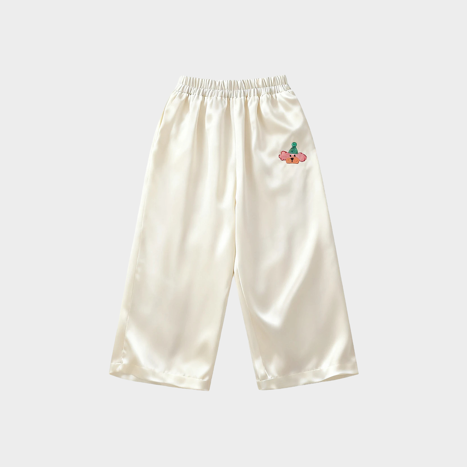 Whimsical Embroidered Silk Girls' Pants REAL SILK LIFE
