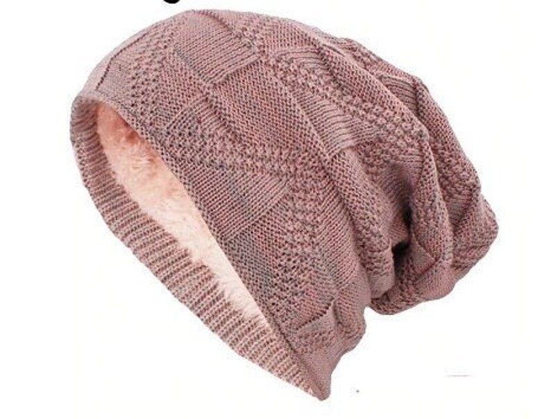 Chemo Beanie Hat Cap Warm Stretch Turban Super Thick Bandana **Various** FAUX FUR LINED Super Warmth - Free Uk P&P