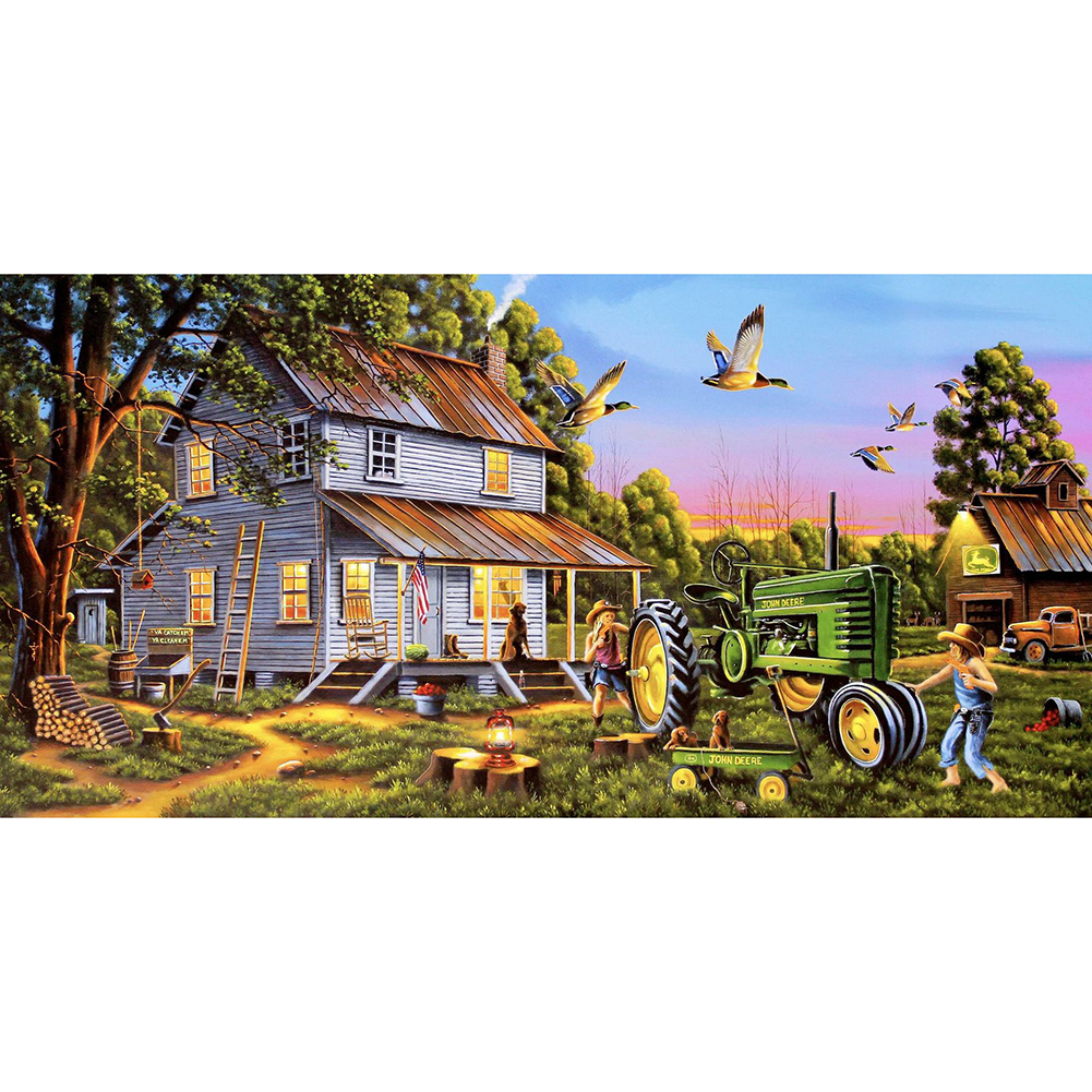 

Cabin Scenery - Round Drill Diamond Painting - 80*40CM (Big Size), 501 Original