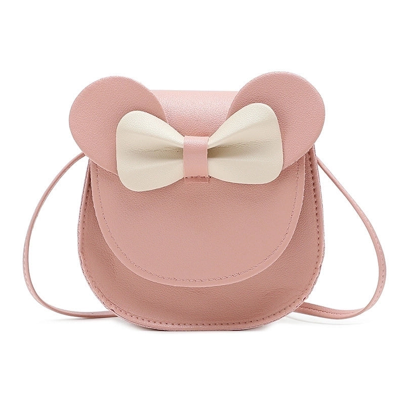 Women’s Small Pu Leather Color Block Solid Color Cute Round Flip Cover Crossbody Bag