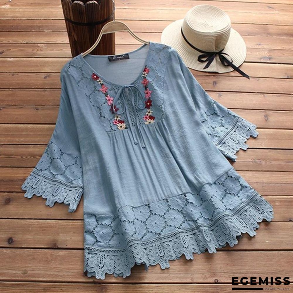 Large Size Women Dresses Mesh Lace Openwork Stitching Round Neck Pleated Dresses | EGEMISS