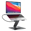 Aluminum Alloy Tablet Laptop Desktop Stand with 12-port Docking Station, Liftable, 360-degree Rotation, 4K Screen Projection