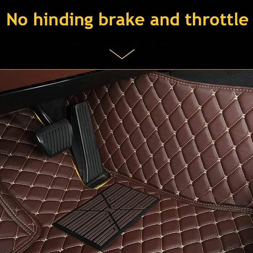 High-end customized car Nappa leather material fully wrapped floor mats