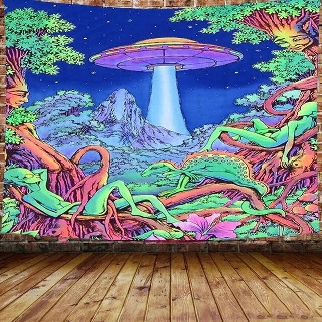 3d Print Mushroom Tapestry Illusory Art Tapestry Hippie Colorful Art Tapiz Wall Hanging Tapestries Household Bedside Decoration