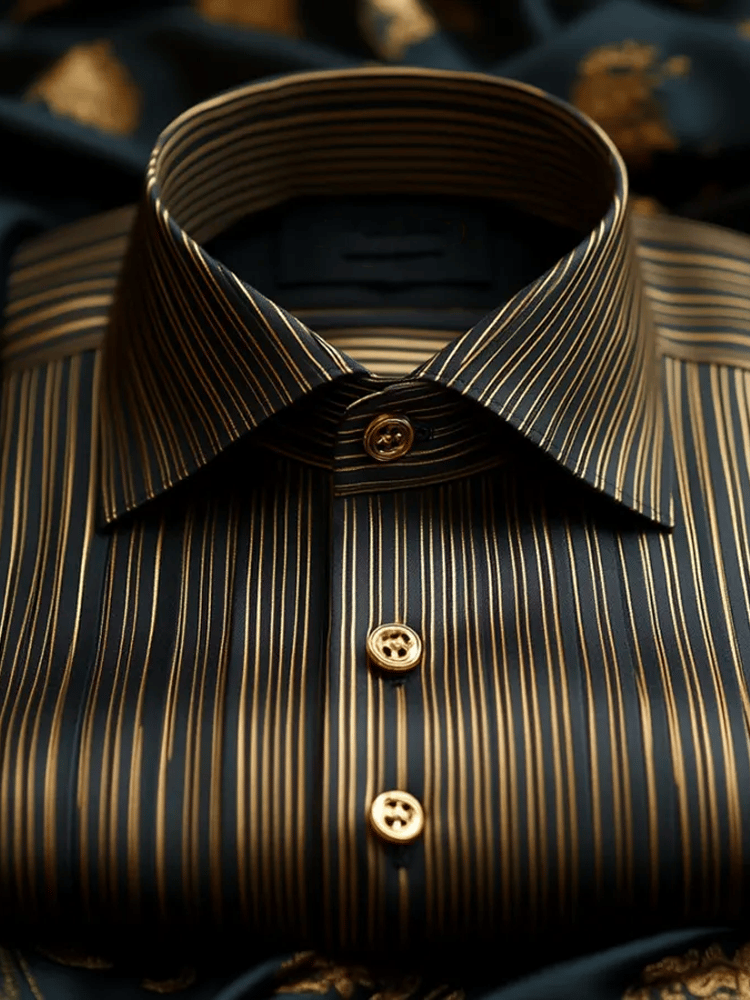 Men's Elegant Romantic Striped Long Sleeve Shirt 