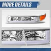 Auto Dynasty 4PCS LED DRL Headlights Assembly and Bumper Lamps Compatible with Chevy Silverado Suburban 1500 2500 3500 Tahoe 99-06, Driver and Passenger Side, Chrome Housing Amber Corner