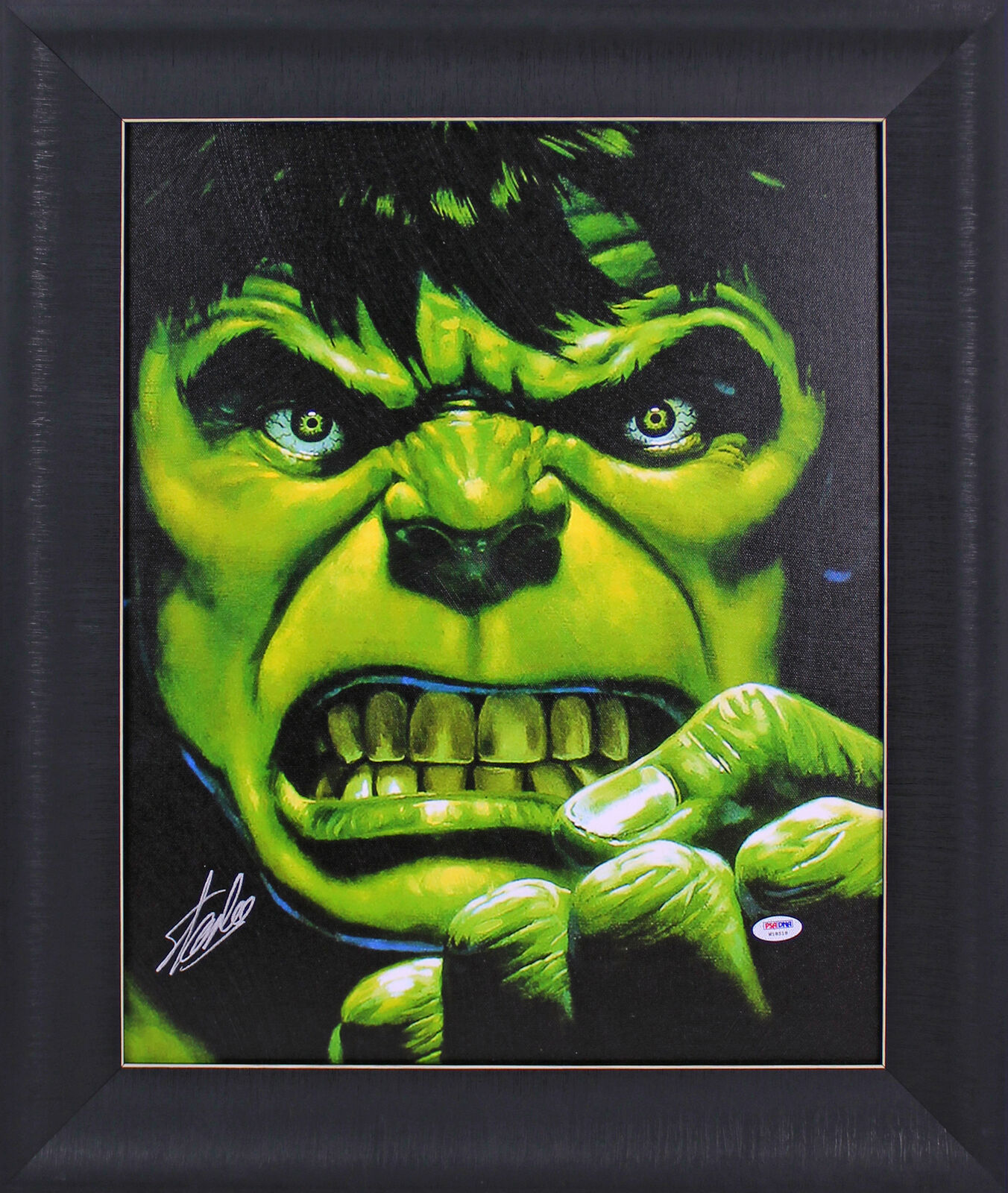 Stan Lee The Hulk Authentic Signed 16x20 Framed Canvas PSA/DNA #W18518