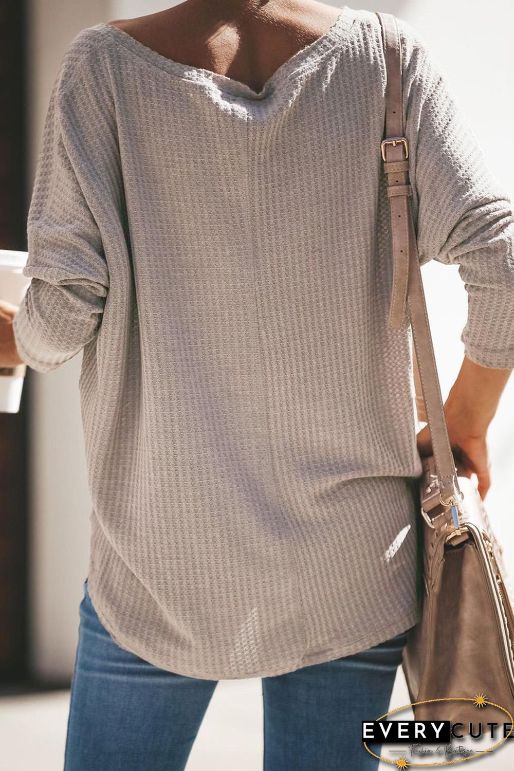 Khaki Just Between Us Thermal Knit Top