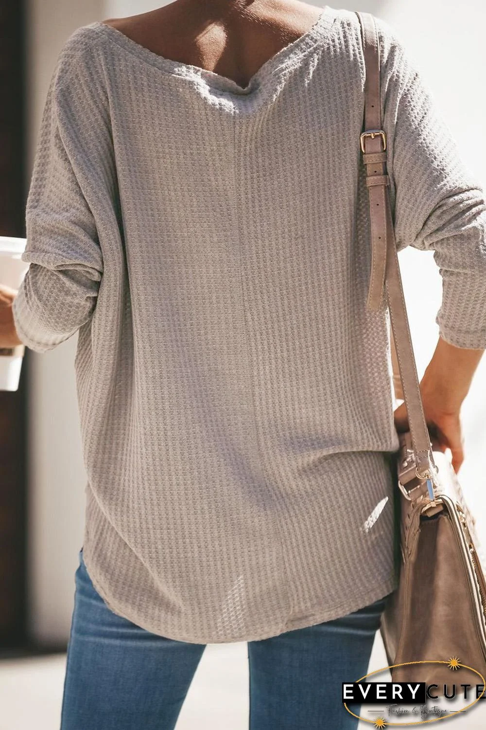 Khaki Just Between Us Thermal Knit Top