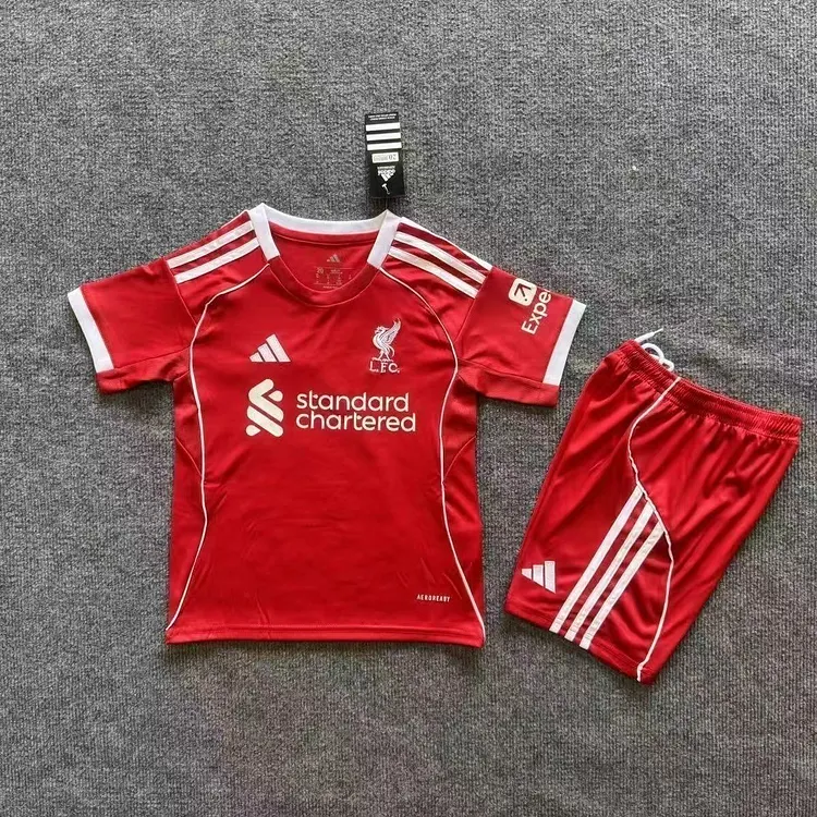 25-26 Liverpool FC Home Football Jersey for Kids 1:1 Thai Quality