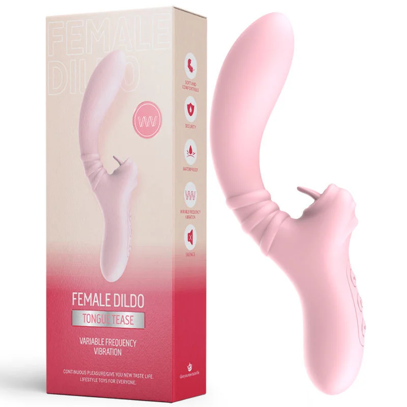 Women's Masturbation Dual-use Couple Massage Vibrator Vibrating Tongue Rosetoy Official