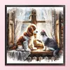 Dog Cat-11CT Stamped Cross Stitch 40*40cm/15.75*15.75in tapestrymarket