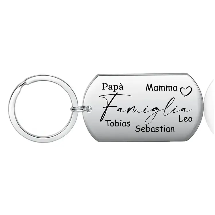 Famiglia-Portachiavi 5 nomi personalizzati papà mamma regalo per famglia