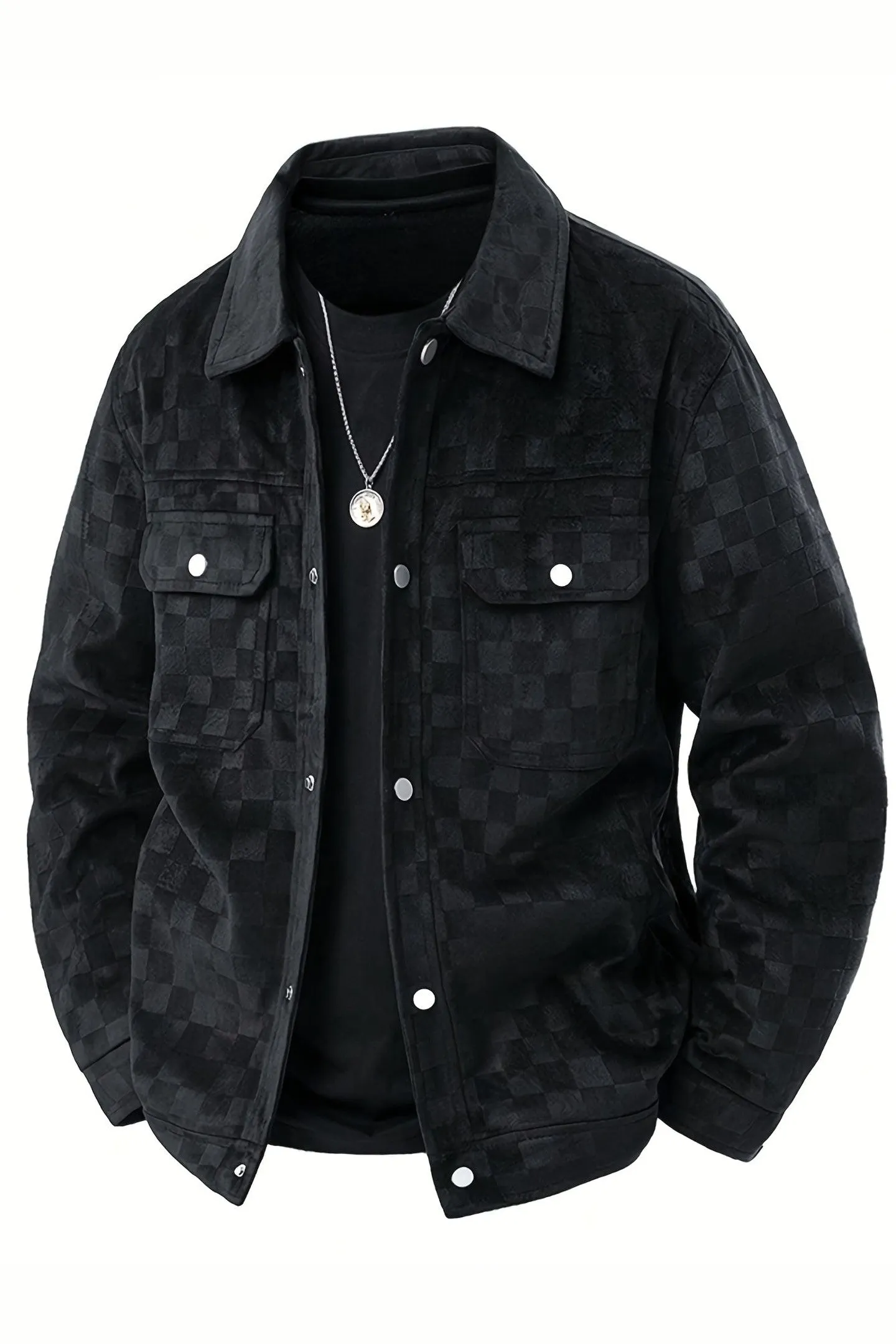 Men's Suede Checkerboard Jacket &ndash; Lined Smart-Casual Layer