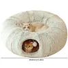 Winter Warm Cat Cave Round Foldable Cat House Long Plush Cat Tunnel Bed Cat Tube
