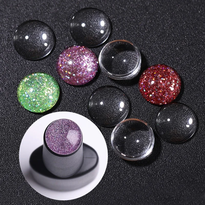 10Pcs Nail Polish Gel Color Label Stickers Transparent Round UV Gel Varnish Nail Colors Display Nail Art DIY Design Decoration-Nail Inspo