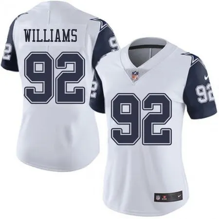 Women's Dallas Cowboys #92 Quinnen Williams Esch White Color Rush Vapor Limited Stitched Jersey CMM1