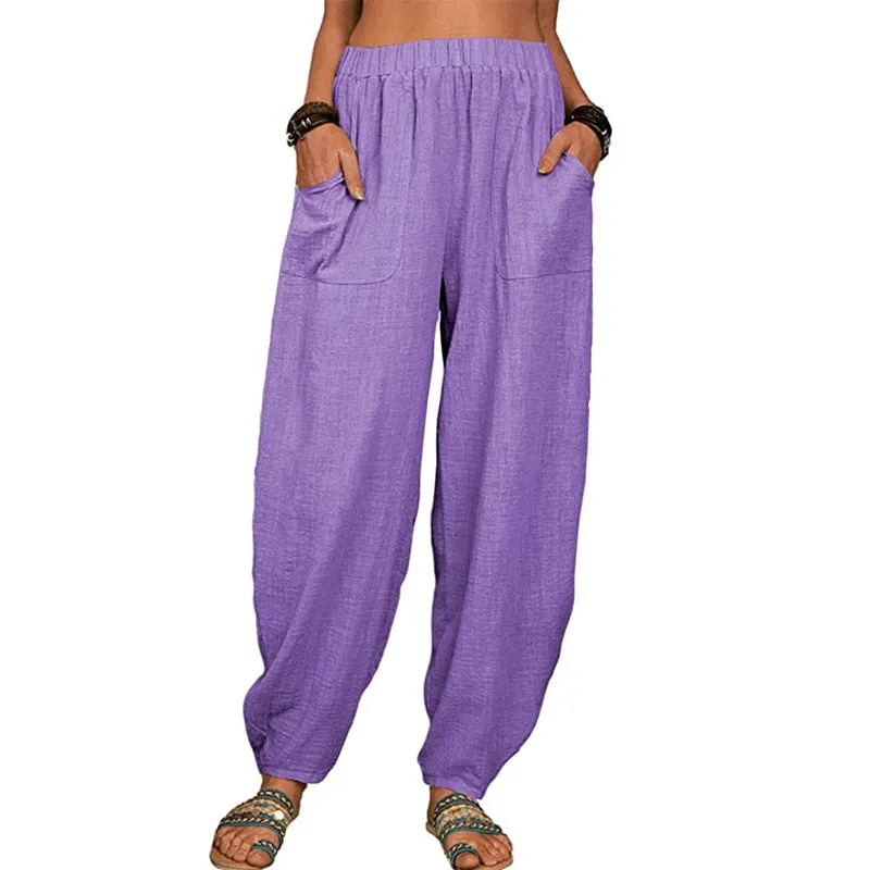 Cozymoo Women's Loose Cotton And Linen Casual Pants