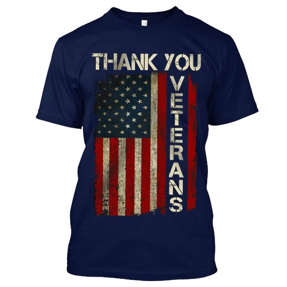 Thank You Veterans Print Solid T-shirt For Men - Krazyskull