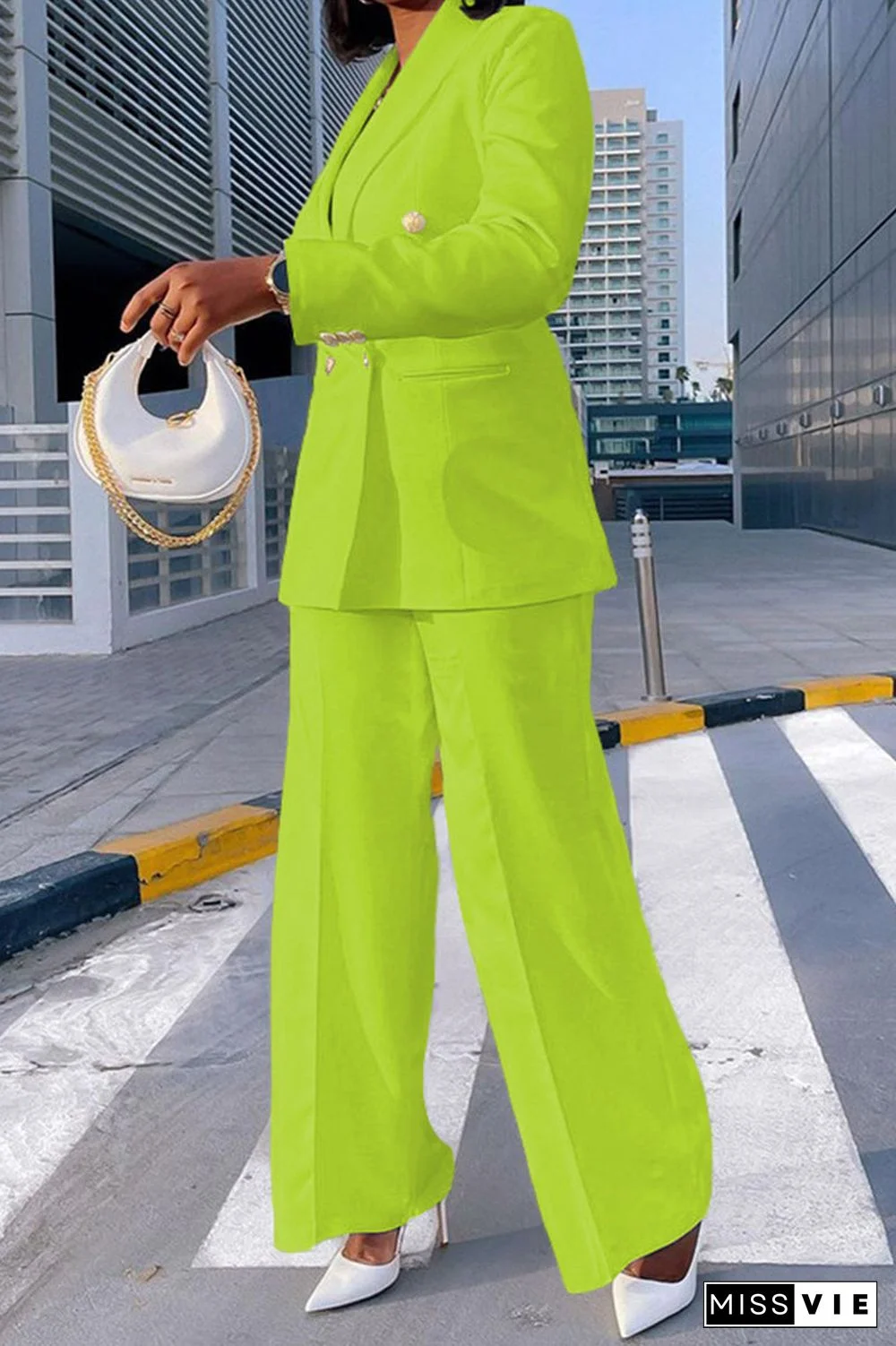 Work Turn-back Collar Long Sleeve Two Pieces(3 Colors)