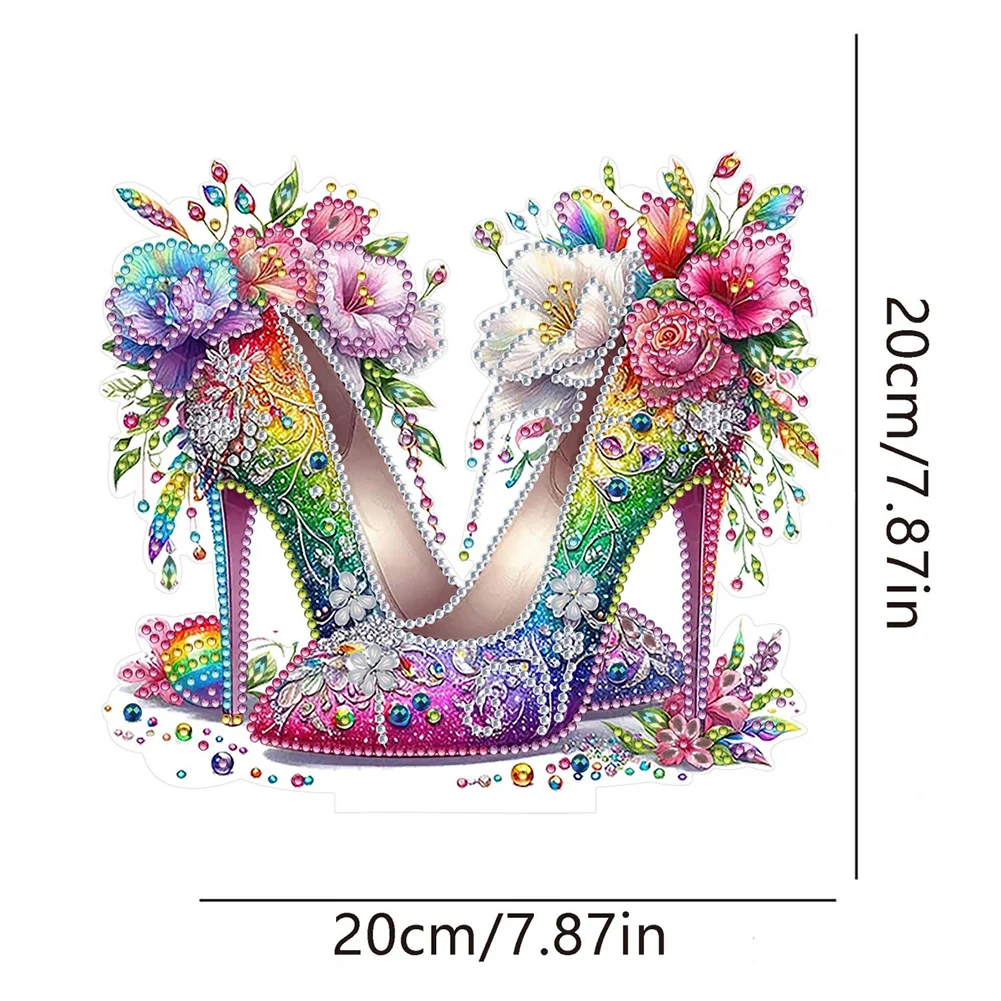 DIY Flower High Heels Desktop Diamond Painting Ornaments for Home Office Decor