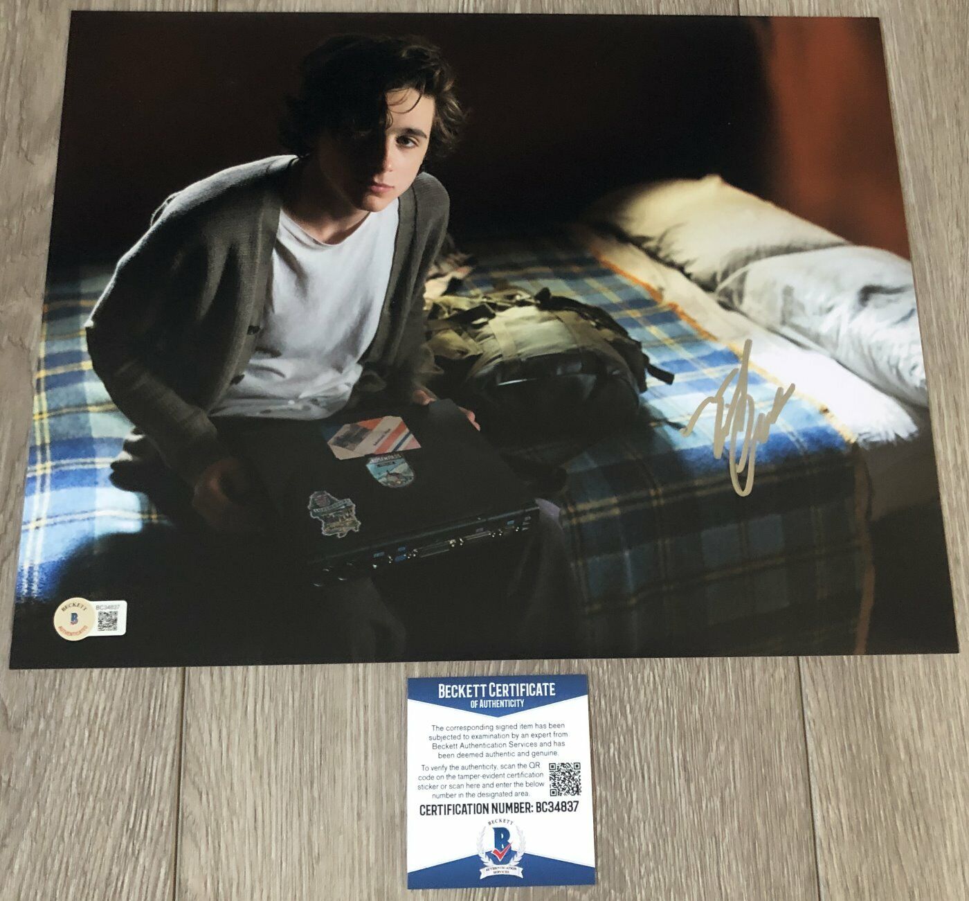 TIMOTHEE CHALAMET SIGNED DUNE BEAUTIFUL BOY 11x14 Photo Poster painting w/PROOF BAS BECKETT COA