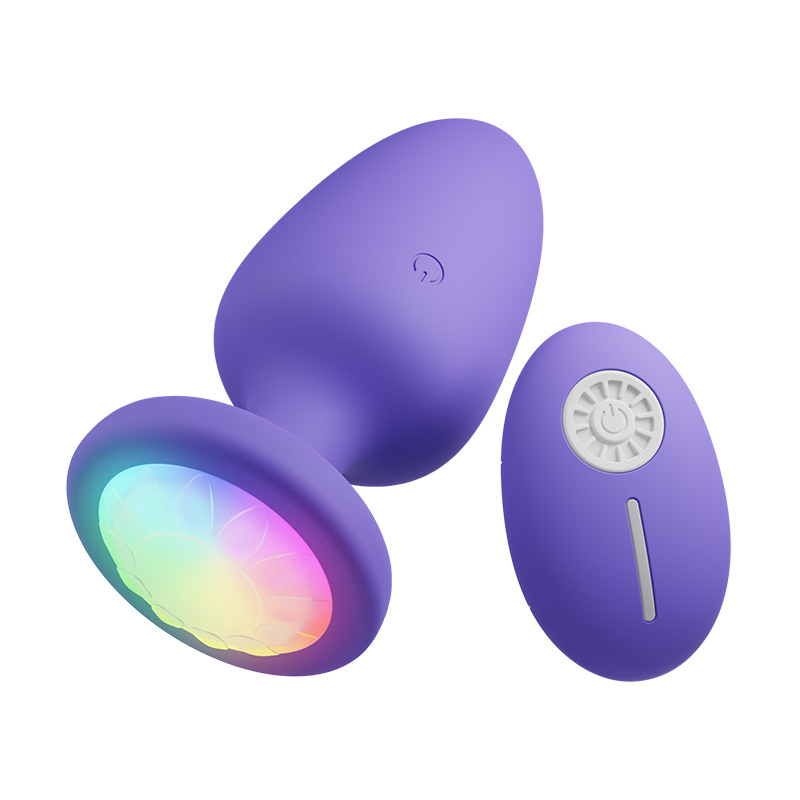 Purple Light Up Remote Vibrating Butt Plug 