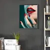 Diamond Painting -DIY Round Drill Red Lipped Woman
