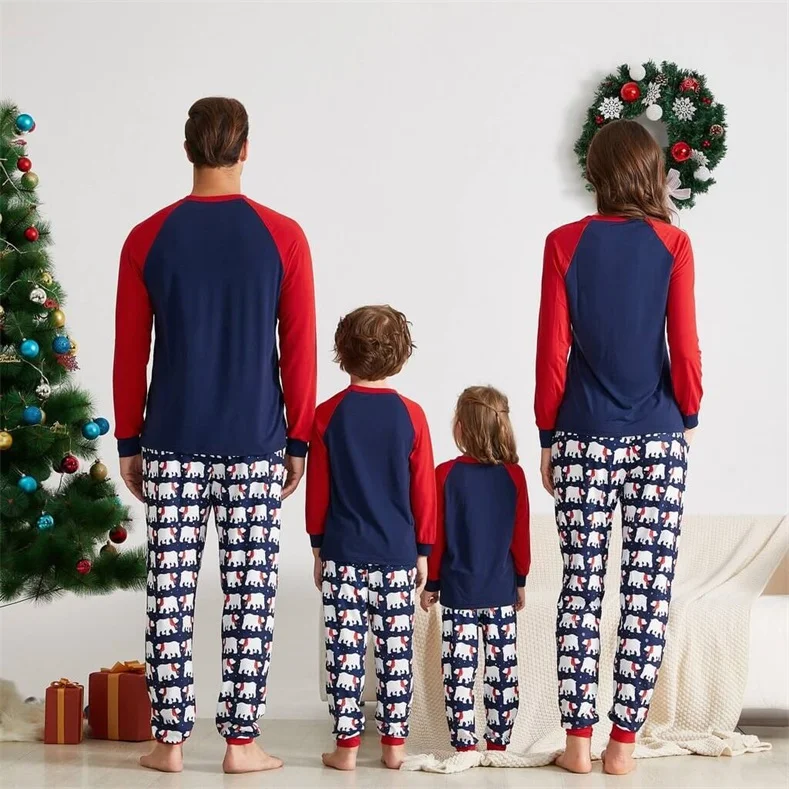 Family Matching Polar Bear Christmas Pajamas Sets