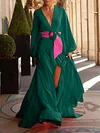 Solid Color Loose Long Sleeves Maxi Dress