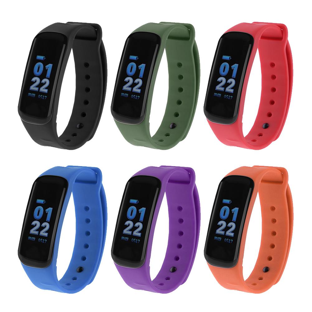 

C1S Color Screen Bluetooth Heart Rate Monitor Blood Pressure Smart Bracelet, Black, 501 Original