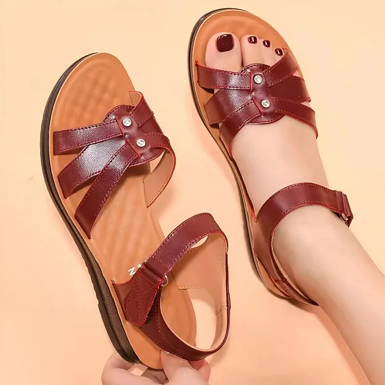 Women's Leather Platform Sandals Radinnoo.com