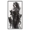 Cat Lady Full 14CT 2 Strands DIY Counted Cross Stitch Kits Large Size 50x100cm Needlework Embroidery Kit for Beginners Adults Gift Home Wall Decor
