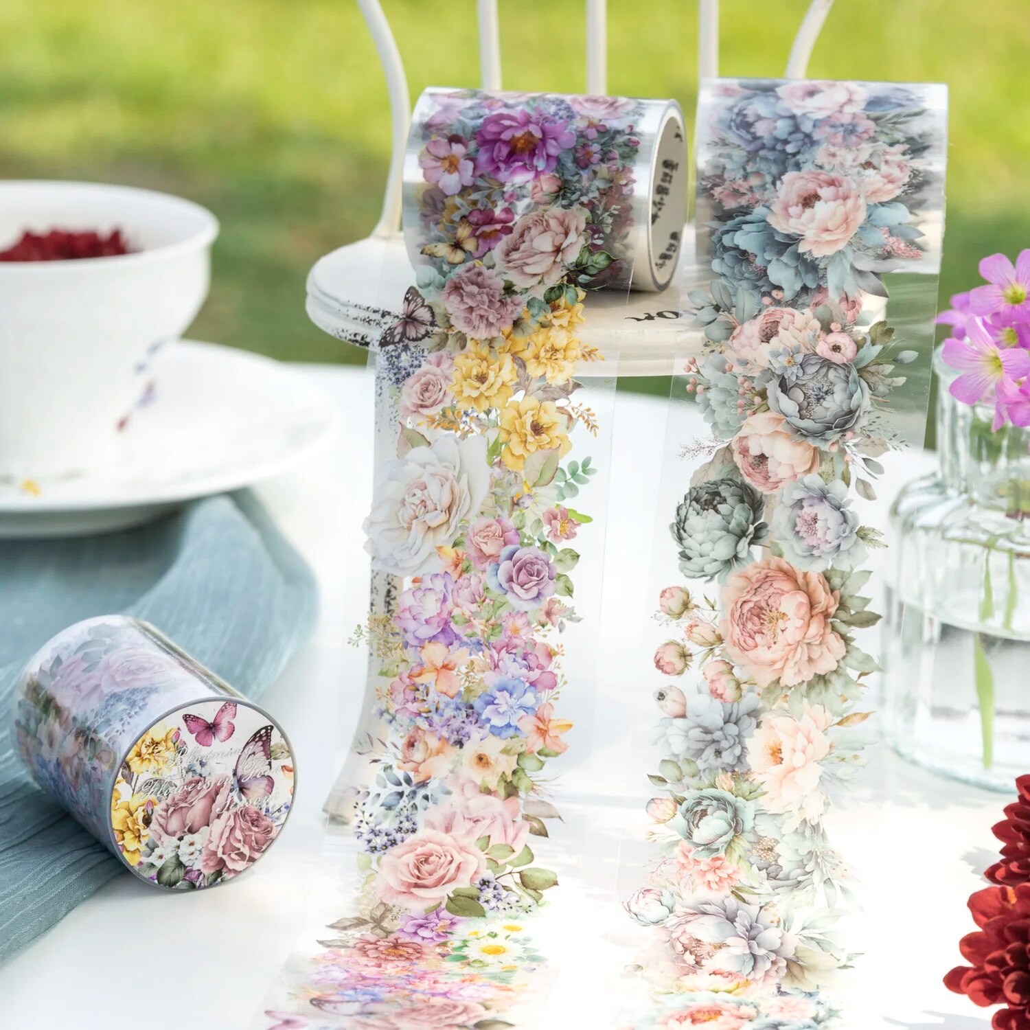 저널세이 50mm*200cm 블루밍 올시즌 시리즈 빈티지 식물 꽃 조경 PET 테이프