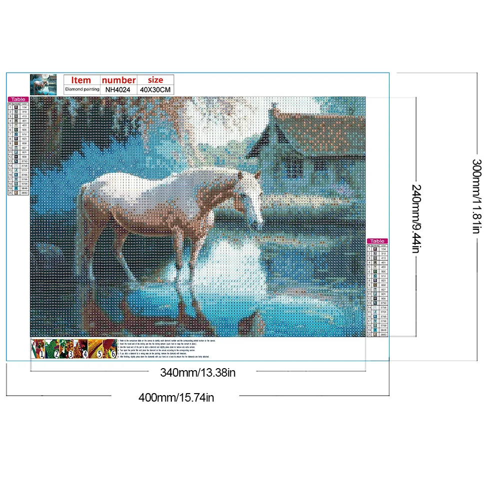 Diamond Painting - Full Round Drill - Horse(Canvas|40*30cm)