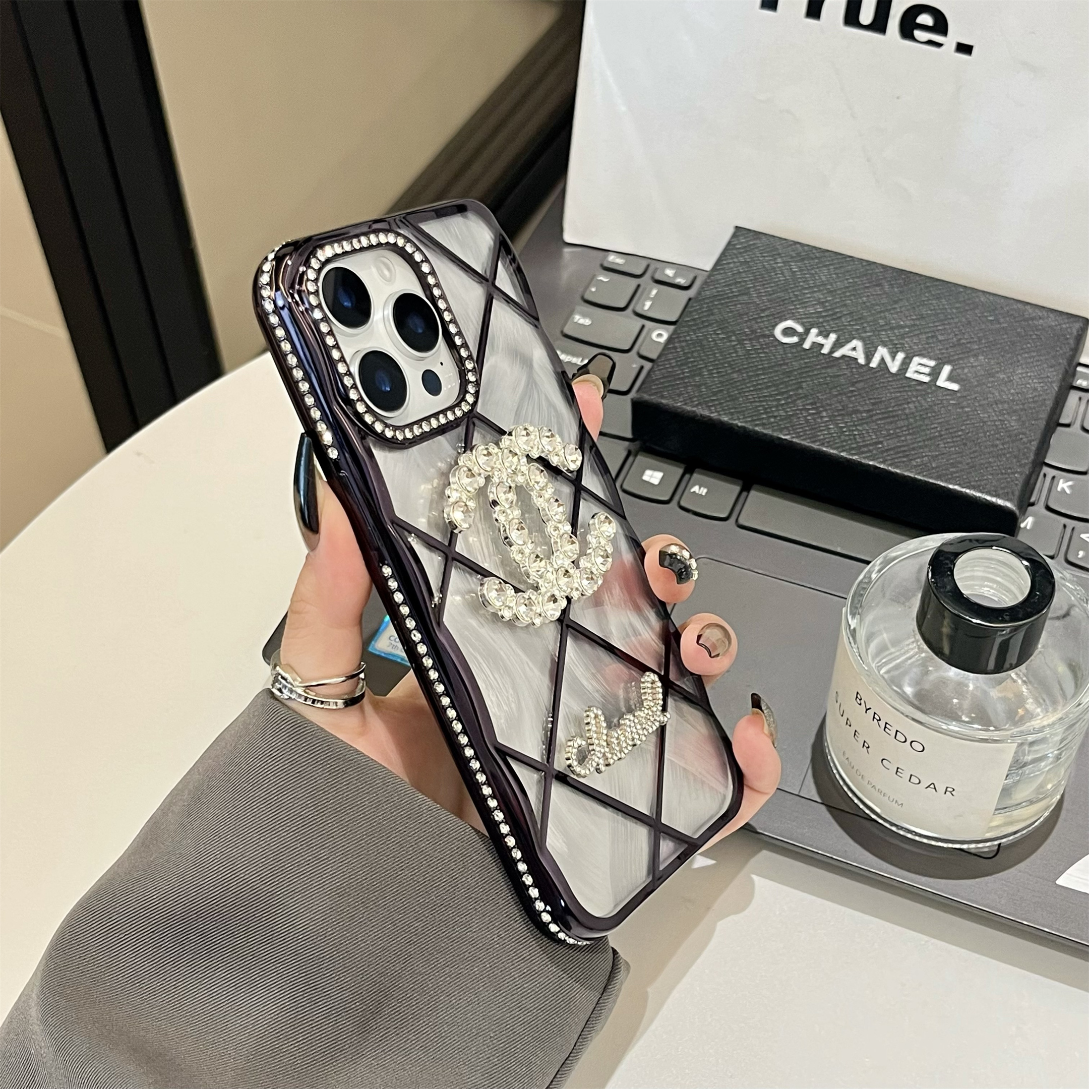 Radiant Chanel Diamonds Handcrafted Apple iPhone Case