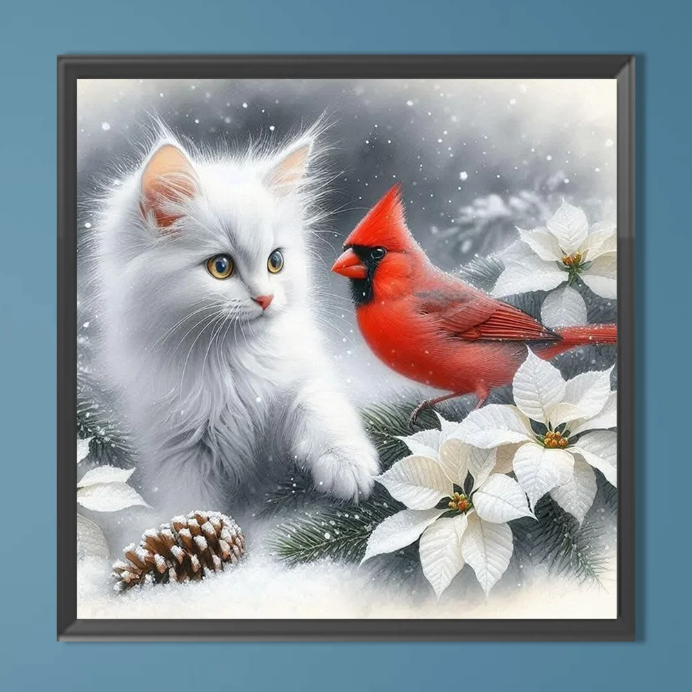 Diamond Painting - Full Round Drill - Cat Cardinal(Canvas|40*40cm)