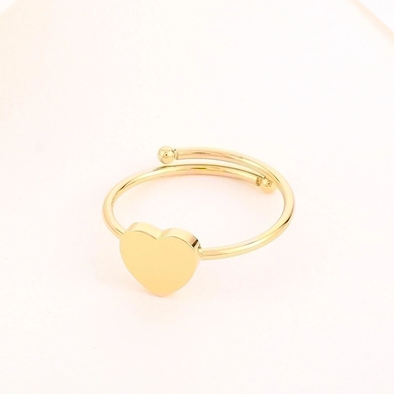 Titanium Steel 18K Gold Plated Rose Gold Plated Minimalist Plating Heart Shape Rings